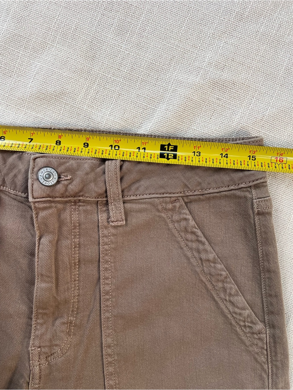 American Eagle Outfitters Women’s Super High-Rise Baggy Wide Leg Taupe Brown 6R - Picture 7 of 13